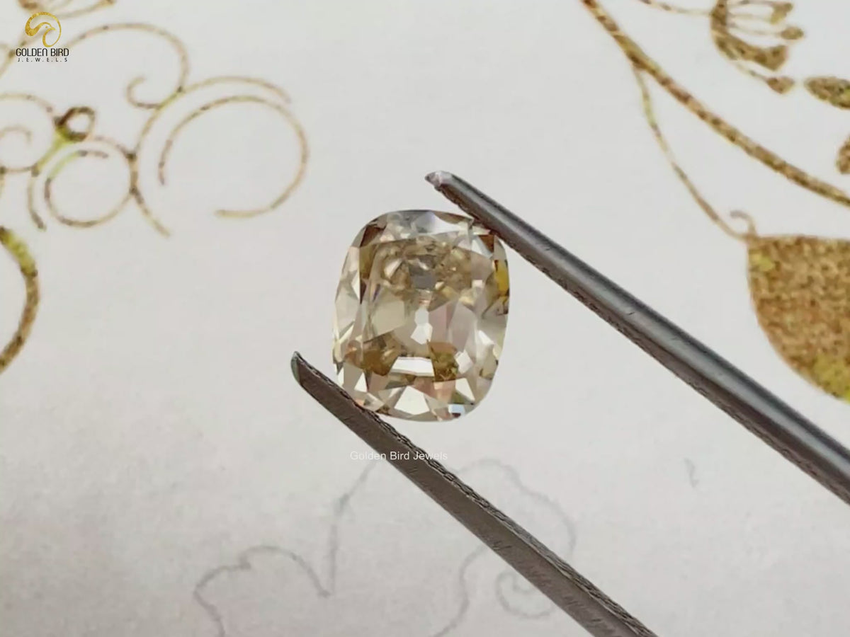 Yellow Old Mine Cut Cushion Loose Stone