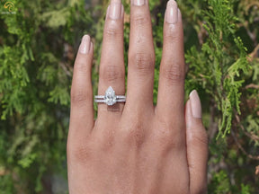 Pear Shaped Lab Grown Diamond Wedding Ring