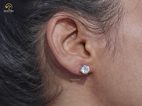 Round Cut Moissanite Stud Earrings