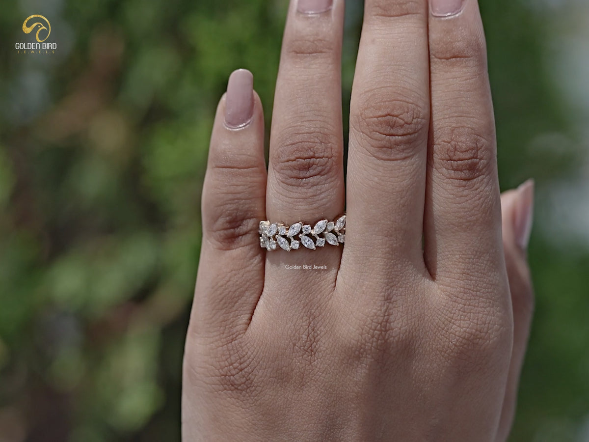 Marquise And Round Cut Lab Diamond Band