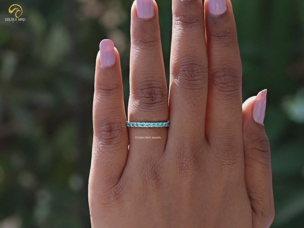 YouTube video of Topaz Round Eternity Band