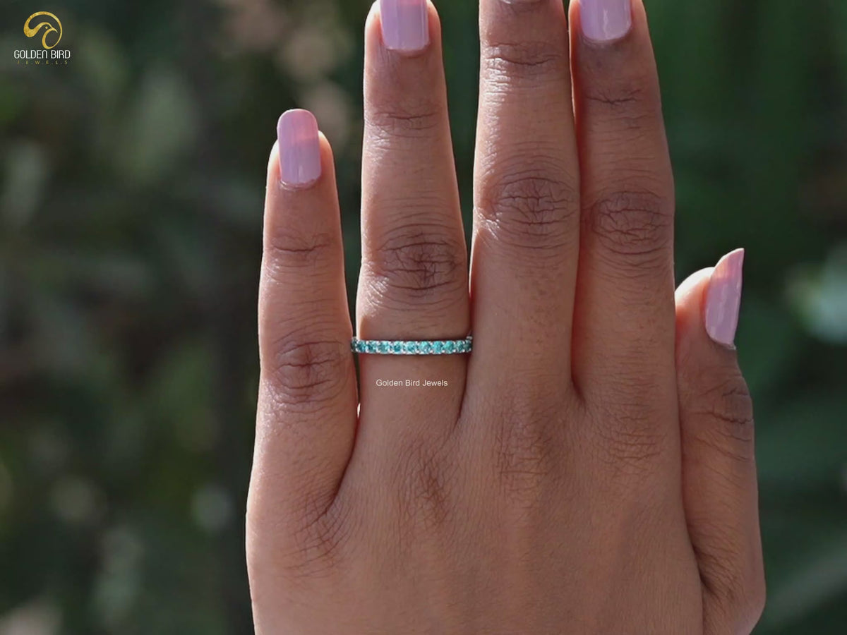 YouTube video of Topaz Round Eternity Band