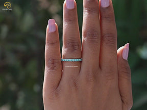 YouTube video of Topaz Round Eternity Band