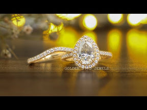 Pear Cut Moissanite Bridal Wedding Ring Set