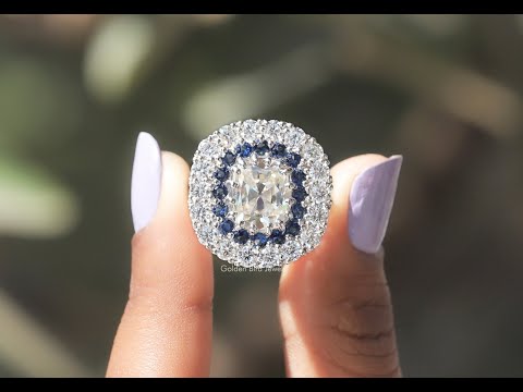YouTube Video Of Double Halo Cushion Cut Moissanite Ring