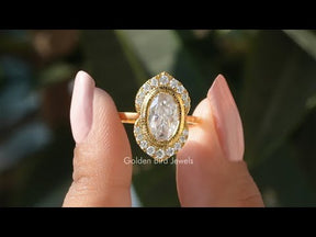 YouTube Video Of Crushed Ice Oval And Round Moissanite Halo Ring