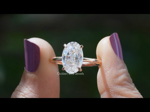 YouTube Video Of Crushed Ice Oval Cut Moissanite Solitaire Ring