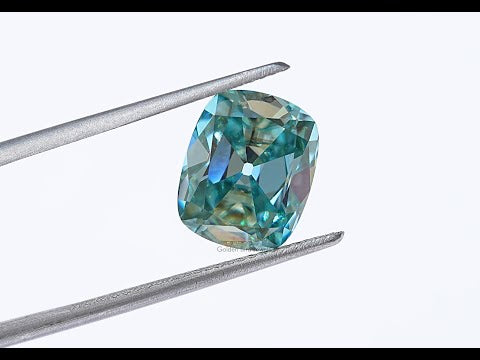 Blue Old Mine Cushion Loose Moissanite