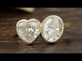 [YouTube Video Of Oval & Heart Cut Moissanite Wedding Ring]-[Golden Bird Jewels]