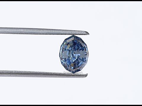 YouTube Video Of Blue Step Cut Oval Loose Moissanite Stone