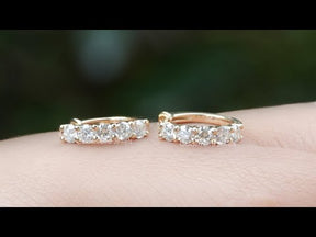[YouTube Video Of Round Cut Wedding Huggies Earrings]-[Golden Bird Jewels]