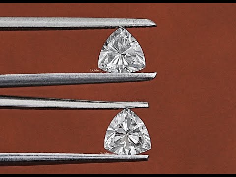 [Trillion Cut Lab Grown Diamond Matching Pair]-[Golden Bird Jewels]