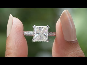 [YouTube Video Of Moissanite Princess Cut Ring]-[Golden Bird  Jewels]