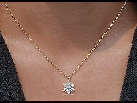 Youtube Video of Round Cut Diamond Floral Pendant