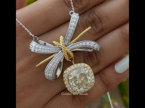 YouTube Video Of a Cushion Cut Moissanite Halo Pendant