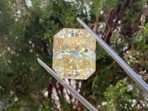Yellow Radiant Cut Moissanite Loose Stone
