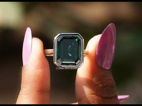 YouTube Video Of Emerald Cut Solitaire Moissanite Engagement Ring