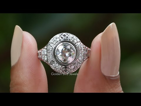 [YouTuube Video Of Old European Round Cut Vintage Engagement Ring]-[Golden Bird Jewels]