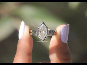Youtube video of moissanite ring in colorless marquise diamond 
