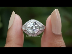 Old European Round Cut Moissanite Vintage Ring