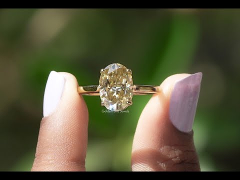 YouTube Video Of Yellow Oval Cut Moissanite Solitaire Ring