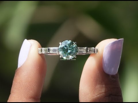 You Tube Video Of Round Cut Moissanite Accent Stone Ring
