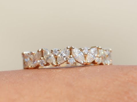 Marquise And Round Moissanite Full Eternity Band