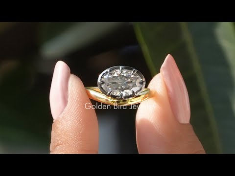 [YouTube Video Of Crushed Ice Moissanite Solitaire Ring]-[Golden Bird Jewels]
