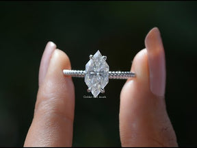 Youtube videao of Marquise Cut Moissanite Engagement Ring