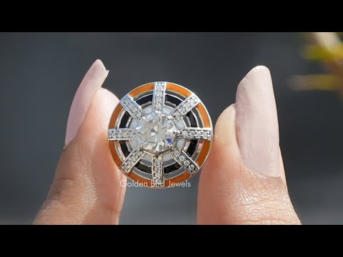 [YouTube Video Of 1 Carat Old European Round Cut  Moissanite Ring]-[Golden Bird Jewels]