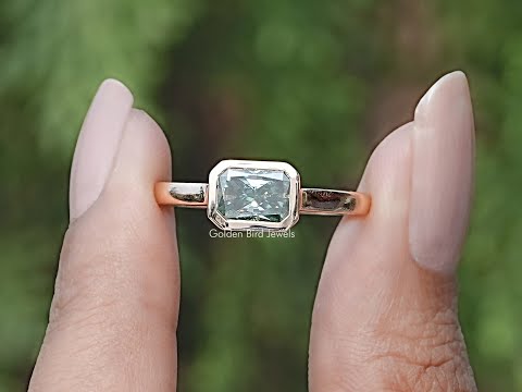 You tube Video Of Moissanite Engagement Ring in Radiant Cut Stone 