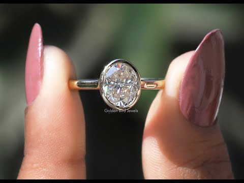 [YouTube Video Of Oval Cut Moissanite Solitaire Engagement Ring]-[Golden Bird Jewels]