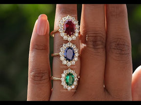 YouTube Video Of Oval Gemstone Halo Engagement Ring