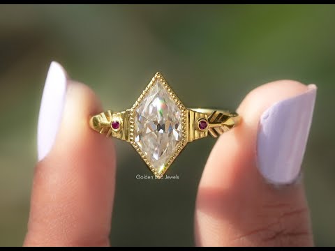 [YouTube Video Of Old Mine Dutch Marquise Moissanite Ring]-[Golden Bird Jewels]