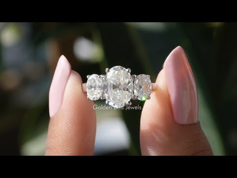 [YouTube Video Of Three Stone Old Mine Oval Cut Ring]-[Golden Bird Jewels]