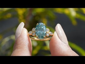 [YouTube Video of Oval And Marquise Moissanite Engagement Proposal Ring ]-[Golden Bird Jewels] 