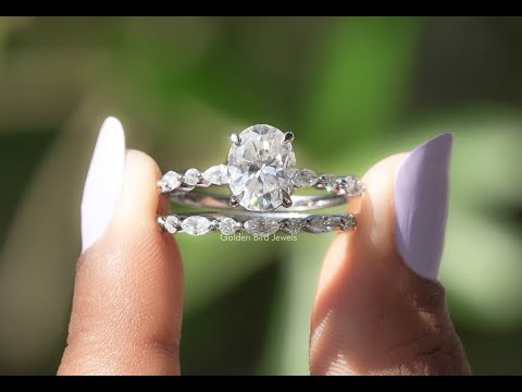 YouTube Video Of Oval Cut Moissanite Bridal Ring Set
