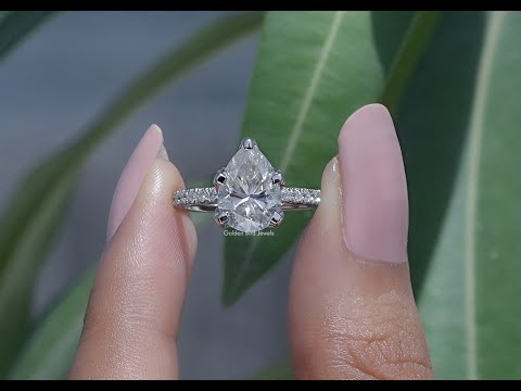 YouTube Video Of Pear Shaped Accent Stone Moissanite Ring