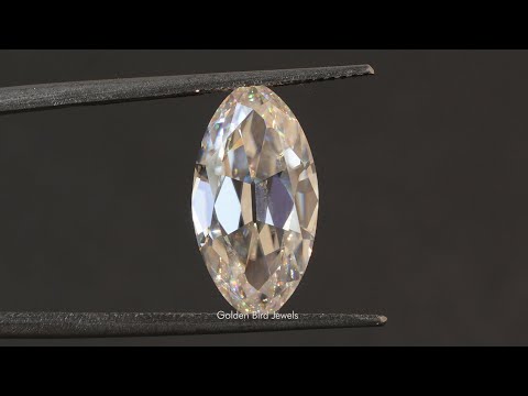 [YouTube Video Of Old Mine Cut Moval Loose Moissanite]-[Golden Bird Jewels]