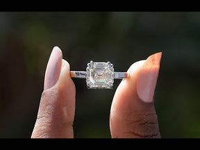 YouTube Video Of Step Cut Asscher Cut Moissanite Solitaire Ring
