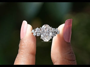 Youtube video of ice oval cut moissanite ring 