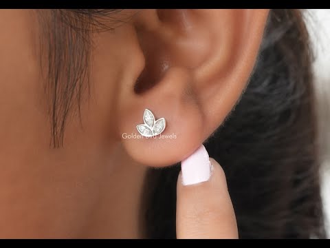 [YouTube Video Of  Moissanite Marquise Cut Stud Earrings]-[Golden Bird Jewels]