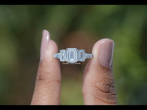 Lab Diamond Emerald Cut Five Stone Ring