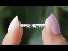 [YouTube Video Of Princess Cut Moissanite Eternity Wedding Band]-[Golden Bird Jewels]