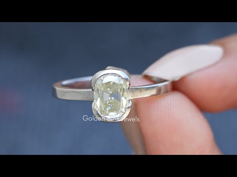 [YouTube Video Of Moissanite Old Mine Cushion Cut Solitaire Engagement Ring]-[Golden Bird Jewels] 