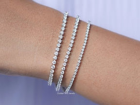 Round Cut Lab Grown Diamond Tennis Bracelet