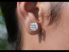 YouTube Video Of Cushion Cut Moissanite Solitaire Earrings