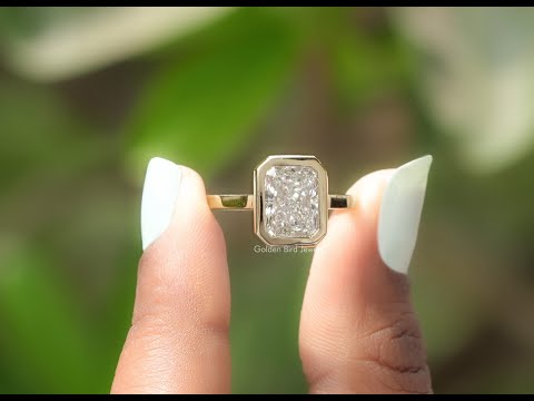 YouTube Video Of Radiant Cut Lab Diamond Bezel Set Solitaire Ring