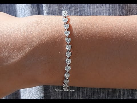 YouTube Video Of Colorless Heart Shaped Moissanite Tennis Bracelet