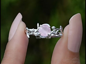 YouTube Video Of Round Cut Gemstone Leaf Style Ring